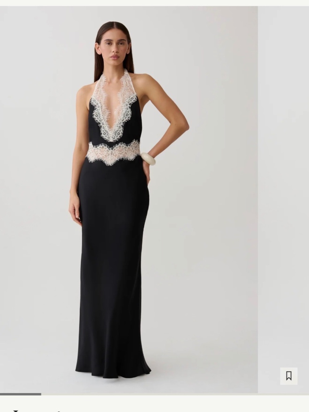 Meshki-	 Louise Satin And Lace Maxi Dress